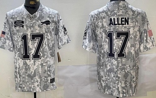 Buffalo Bills #17 Josh Allen Limited Arctic Camo 2024 Salute to Service Jersey