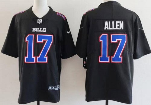Buffalo Bills #17 Josh Allen Limited Black Fashion Vapor Jersey
