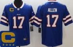 Buffalo Bills #17 Josh Allen Limited Blue Captain Patch Vapor Jersey