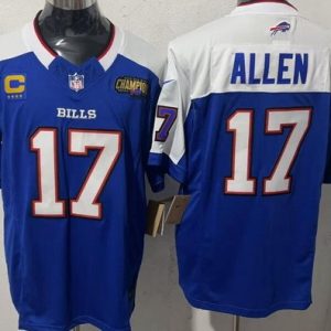 Buffalo Bills #17 Josh Allen Limited Blue Champioins C Patch FUSE Vapor Jersey