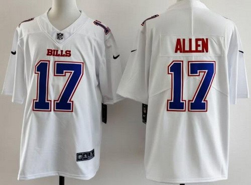Buffalo Bills #17 Josh Allen Limited White Fashion Vapor Jersey