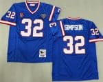 Buffalo Bills #32 OJ Simpson Blue Throwback Jersey