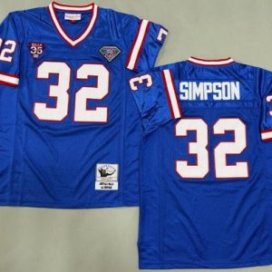 Buffalo Bills #32 OJ Simpson Blue Throwback Jersey