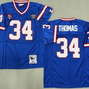 Buffalo Bills #34 Thurman Thomas Blue 1990 Throwback Jersey