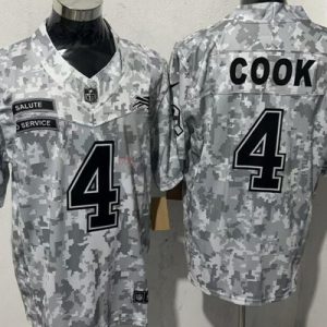 Buffalo Bills #4 James Cook Limited Arctic Camo 2024 Salute to Service Jersey