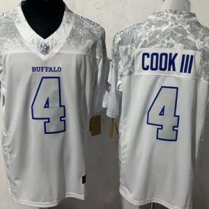 Buffalo Bills #4 James Cook Limited White Rivalries FUSE Vapor Jersey