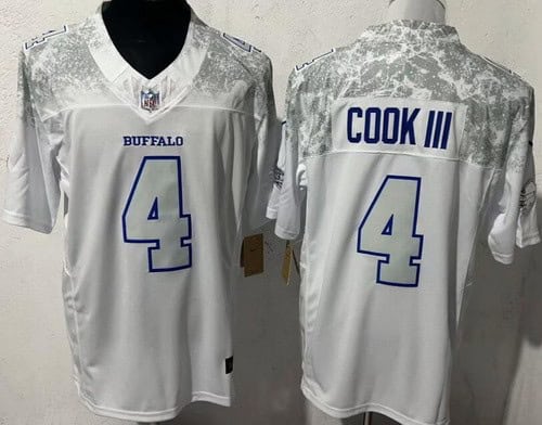 Buffalo Bills #4 James Cook Limited White Rivalries FUSE Vapor Jersey