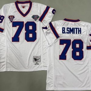 Buffalo Bills #78 Bruce Smith White 1990 Throwback Jersey