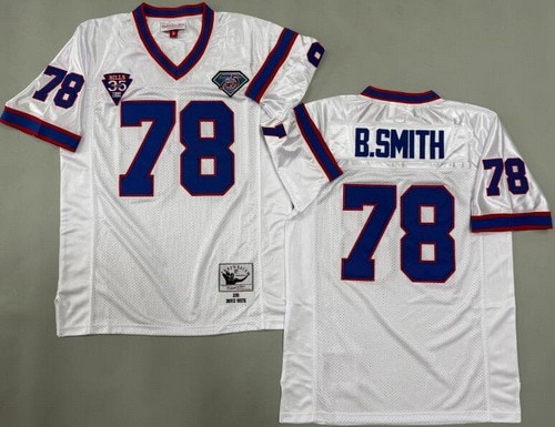 Buffalo Bills #78 Bruce Smith White 1990 Throwback Jersey