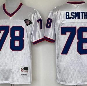 Buffalo Bills #78 Bruce Smith White Throwback Jersey