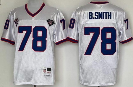 Buffalo Bills #78 Bruce Smith White Throwback Jersey