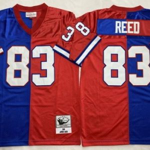 Buffalo Bills #83 Andre Reed Blue Red Split 1990 Throwback Jersey