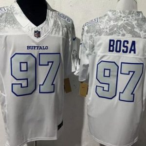 Buffalo Bills #97 Joey Bosa Limited White Rivalries FUSE Vapor Jersey