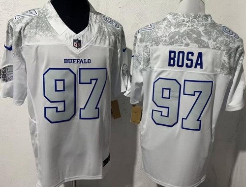 Buffalo Bills #97 Joey Bosa Limited White Rivalries FUSE Vapor Jersey