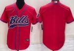Buffalo Bills Blank Red Baseball Jersey