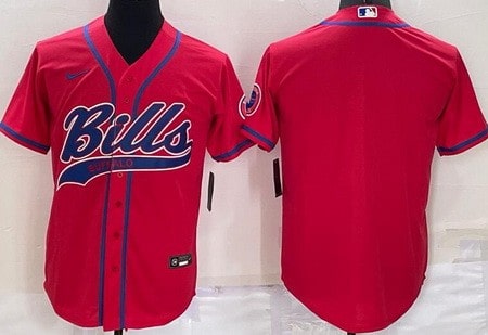 Buffalo Bills Blank Red Baseball Jersey
