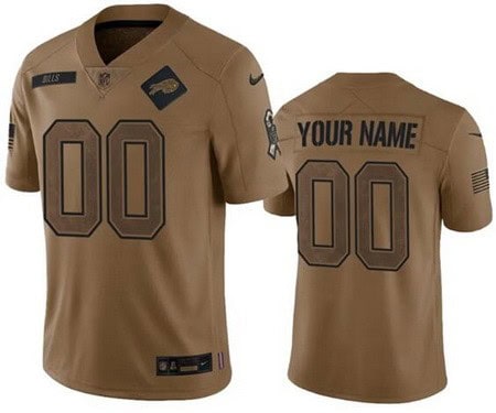 Buffalo Bills Customized Brown 2023 Salute To Service Jersey