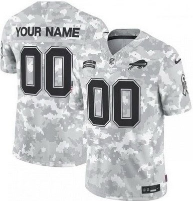 Buffalo Bills Customized Limited Arctic Camo 2024 Salute to Service Jersey