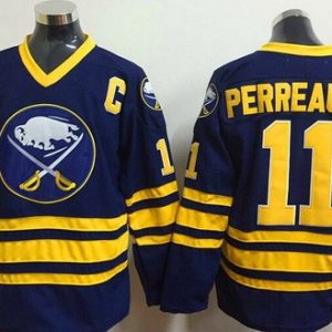Buffalo Sabres #11 Gilbert Perreault Navy Blue Throwback Jersey