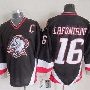 Buffalo Sabres #16 Pat Lafontaine Black Throwback Jersey