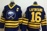 Buffalo Sabres #16 Pat Lafontaine Navy Blue Throwback Jersey
