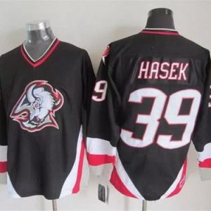 Buffalo Sabres #39 Dominik Hasek Black Throwback Jersey