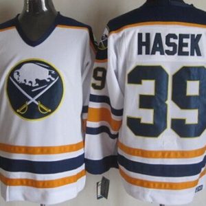 Buffalo Sabres #39 Dominik Hasek White Throwback Jersey