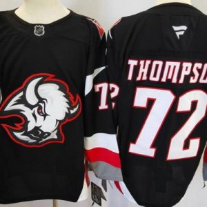 Buffalo Sabres #72 Tage Thompson Black Authentic Jersey