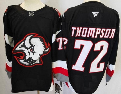 Buffalo Sabres #72 Tage Thompson Black Authentic Jersey