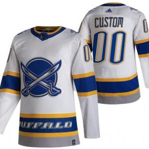 Buffalo Sabres Customized White 2021 Reverse Retro Authentic Jersey