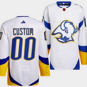Buffalo Sabres Customized White 2022 Reverse Retro Authentic Jersey
