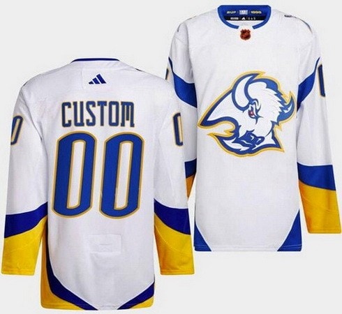 Buffalo Sabres Customized White 2022 Reverse Retro Authentic Jersey