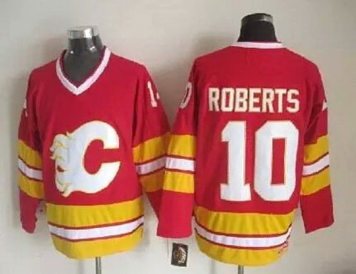 Calgary Flames #10 Gary Roberts Red Throwback Jersey