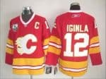 Calgary Flames #12 Jarome Iginla Red Throwback Jersey