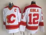 Calgary Flames #12 Jarome Iginla White Throwback Jersey