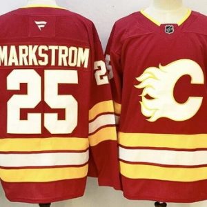 Calgary Flames #25 Jacob Markstrom Red Authentic Jersey