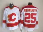 Calgary Flames #25 Joe Nieuwendyk White Throwback Jersey