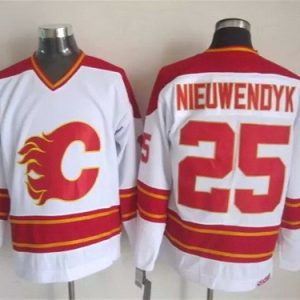 Calgary Flames #25 Joe Nieuwendyk White Throwback Jersey