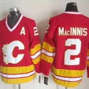 Calgary Flames #2 Al MacInnis Red Throwback Jersey