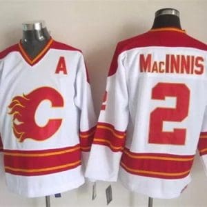 Calgary Flames #2 Al MacInnis White Throwback Jersey