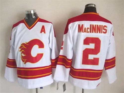 Calgary Flames #2 Al MacInnis White Throwback Jersey
