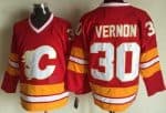 Calgary Flames #30 Mike Vernon Red Throwback Jersey