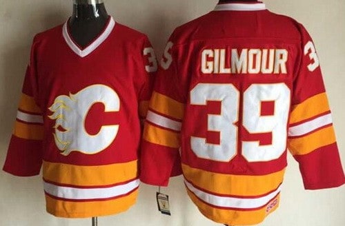 Calgary Flames #39 Doug Gilmour Red Throwback Jersey