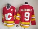 Calgary Flames #9 Lanny McDonald Red Throwback Jersey