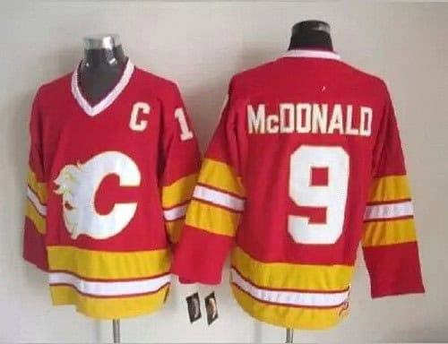 Calgary Flames #9 Lanny McDonald Red Throwback Jersey