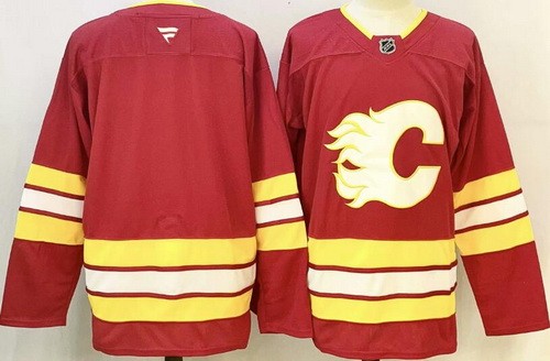 Calgary Flames Blank Red Authentic Jersey