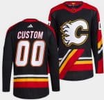 Calgary Flames Customized Black 2022 Reverse Retro Authentic Jersey