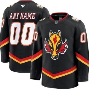 Calgary Flames Customized Black Fanatics Authentic Jersey