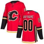 Calgary Flames Customized Red Authentic Jersey