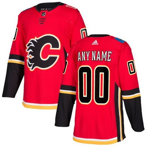 Calgary Flames Customized Red Authentic Jersey